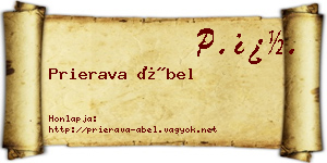 Prierava Ábel névjegykártya